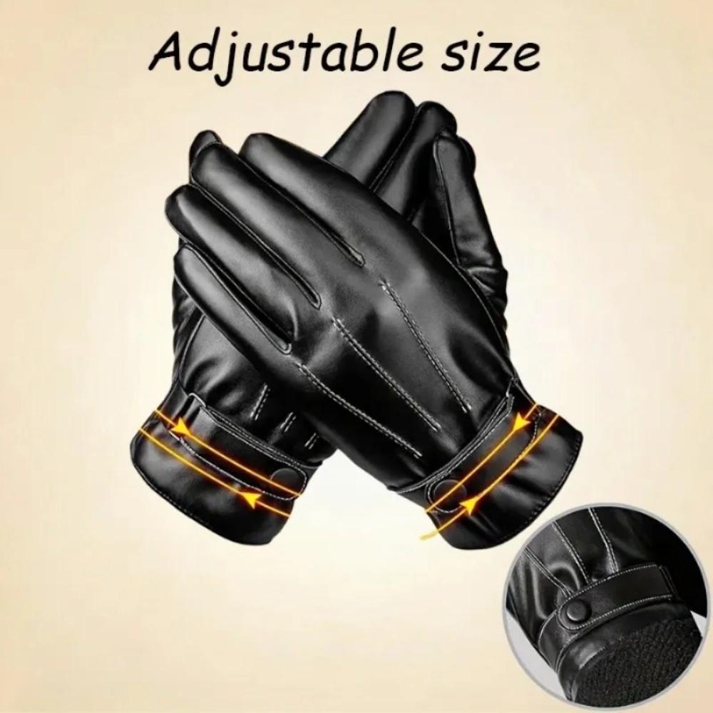 Non-Slip Touch Screen Gloves Warm Skiing Gloves High Quality Leather Gloves  Outdoor Winter