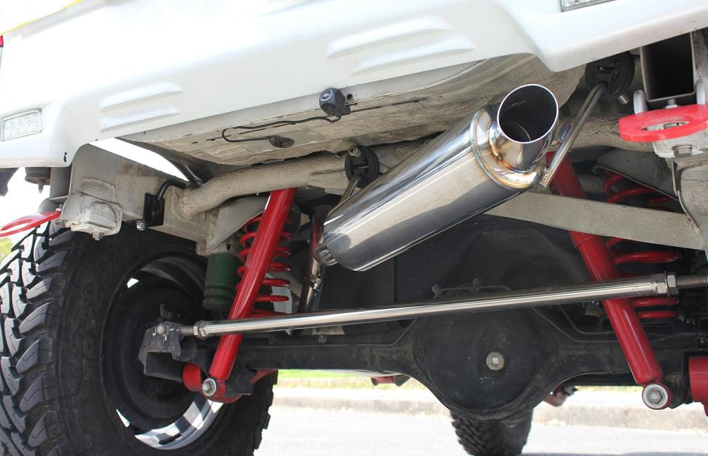 Exclusive Jimny Muffler JB23W Generation Short Bumper Compatible Single Outlet Stainless Steel Silver Color Car Parts Automotive Accessories Custom