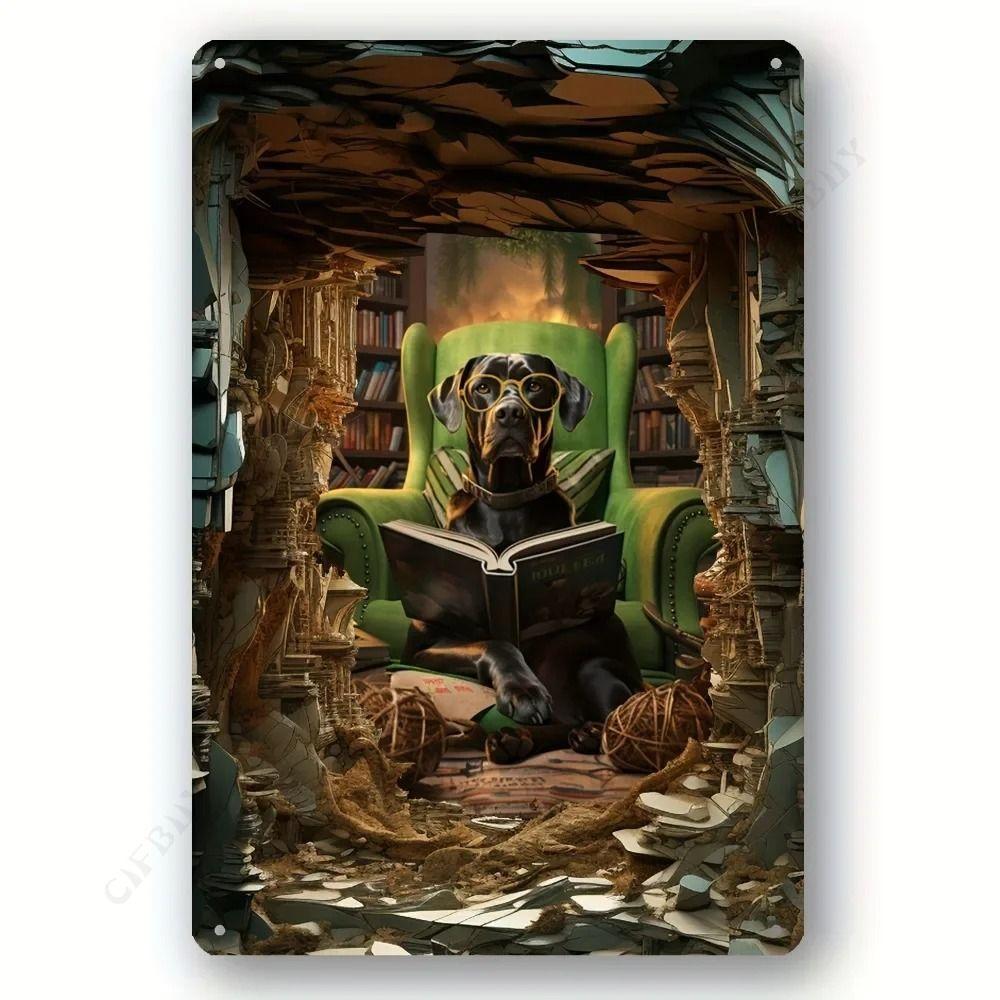 Vintage Animal Drawing Metal Tin Sign 2D Wall Art