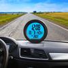 Car Digital Clock Solar Powered Date Week Clock with Temperature Display Automotive Dashboard Round Clock