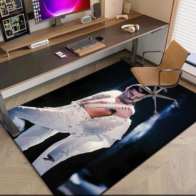 1pc Freddie Mercury album poster Carpet Rug for Living Room Bedroom Home Sofa Decoration,Kids play Non-slip Floor Mat
