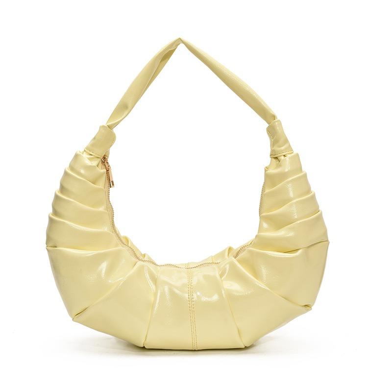 Spring Fashion Casual Premium Texture Design Pleated Dumpling Handbag Temperament Shoulder Armpit Bag