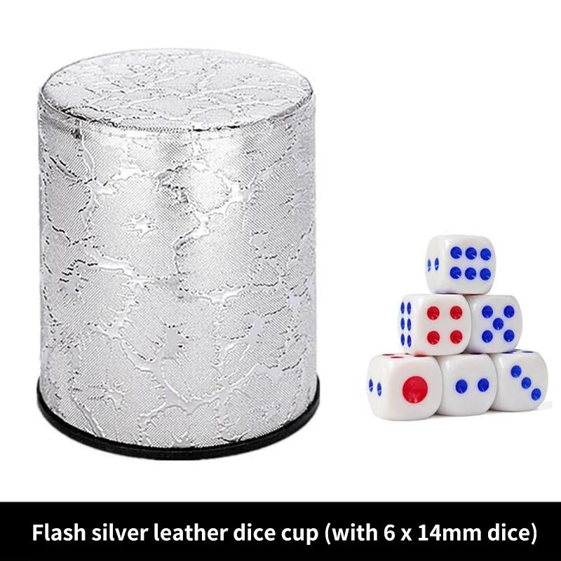 Stylish Dice Cup Shaker KTV Bars Pub Dice Games TRPG Casino Game Party Supplies for Dices Board Games Supplies With 6pcs Dices