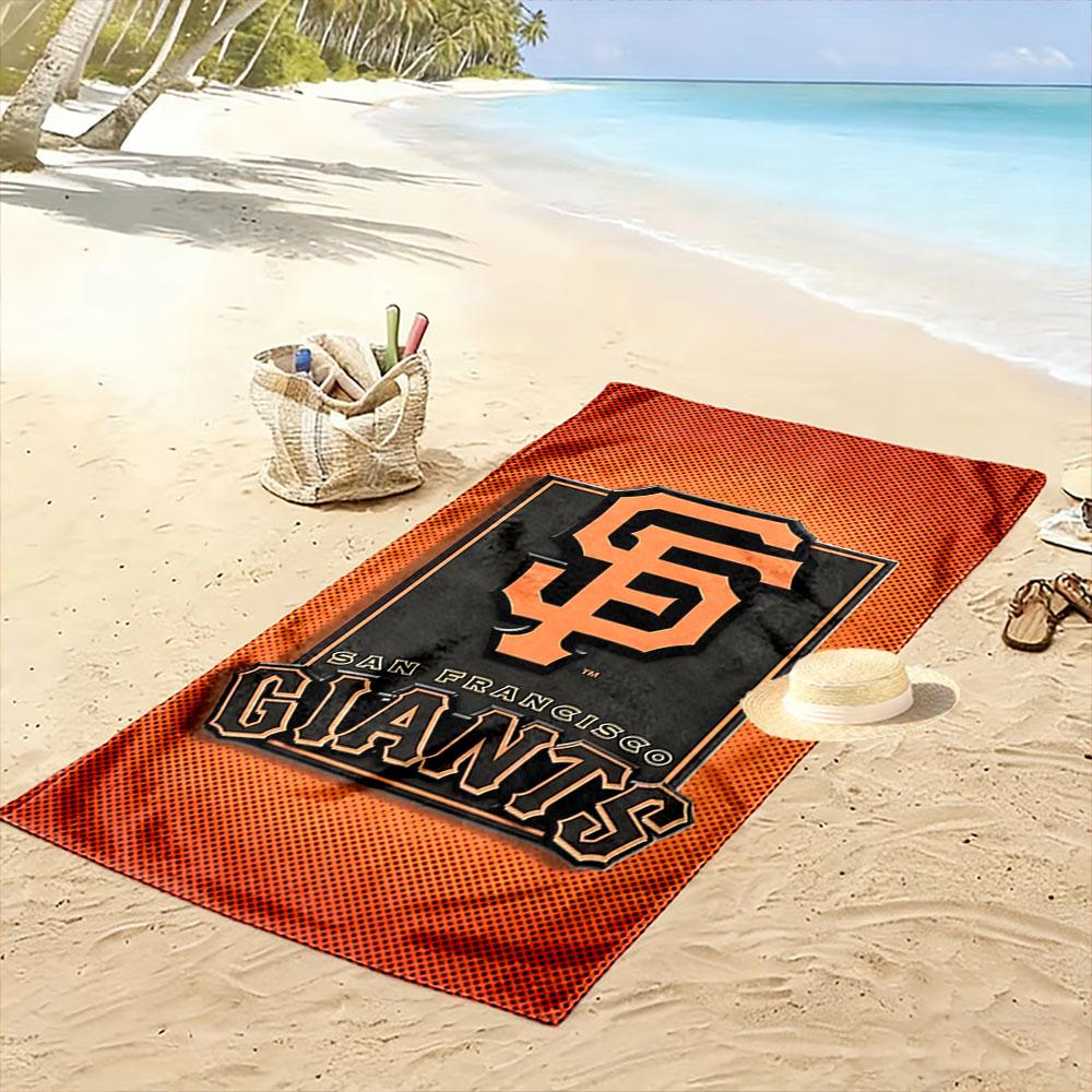 San Francisco Giants Logo Design Patterned beach towel quick dry perfect for travel outdoor sports jogging the beach and swimming
