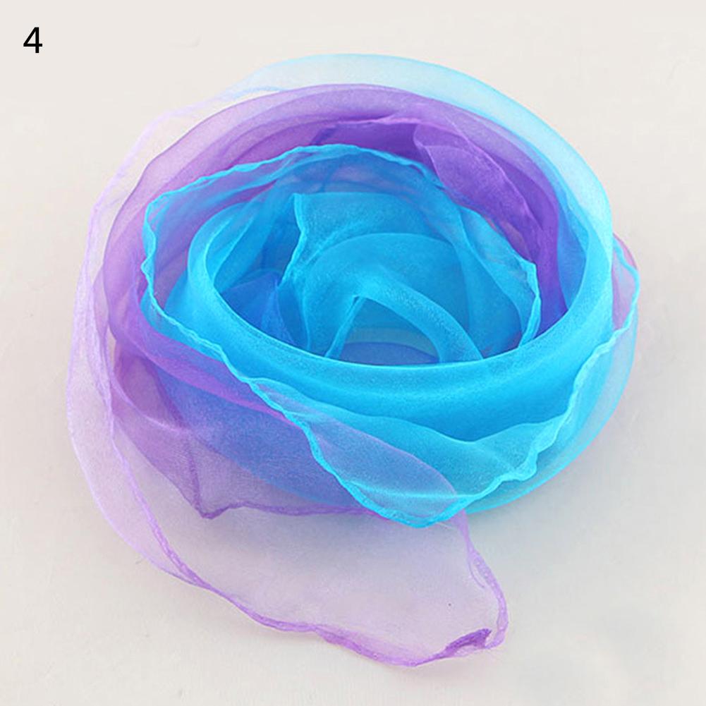 60x60CM Elegant Gradient Color Silk Scarf Women Luxury Small Square Scarf Summer Brand Performance Props Dancing Beach Scarves