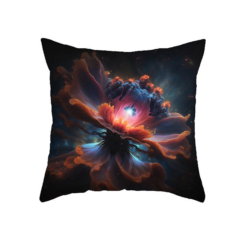 New Home Three-dimensional Printed Flower Pillowcase Office Sofa Bedside Decoration Waist Pillow
