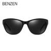 BENZEN Polarized Sunglasses Women Brand Designer Retro Cat Eye Female Sun Glasses For Driving Shades  UV 400 Black 6131B
