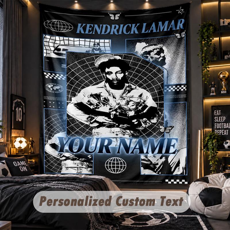 Personalized Wall Tapestry,Kendrick Lamar Custom Printed Name, Fabric Wall Art For Indoor Room Backdrop