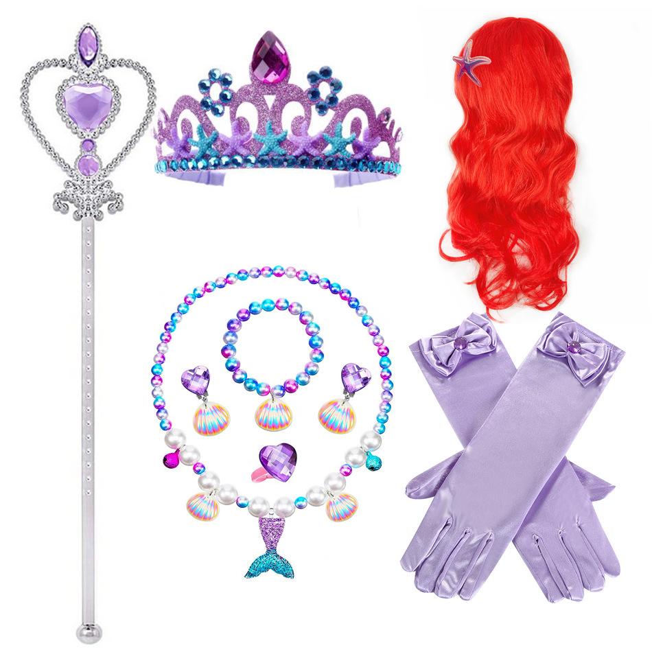 Children'S Princess Crown Accessories Necklace Set Bag Accessories Mermaid Generation Children'S Birthday Gift Jewelry