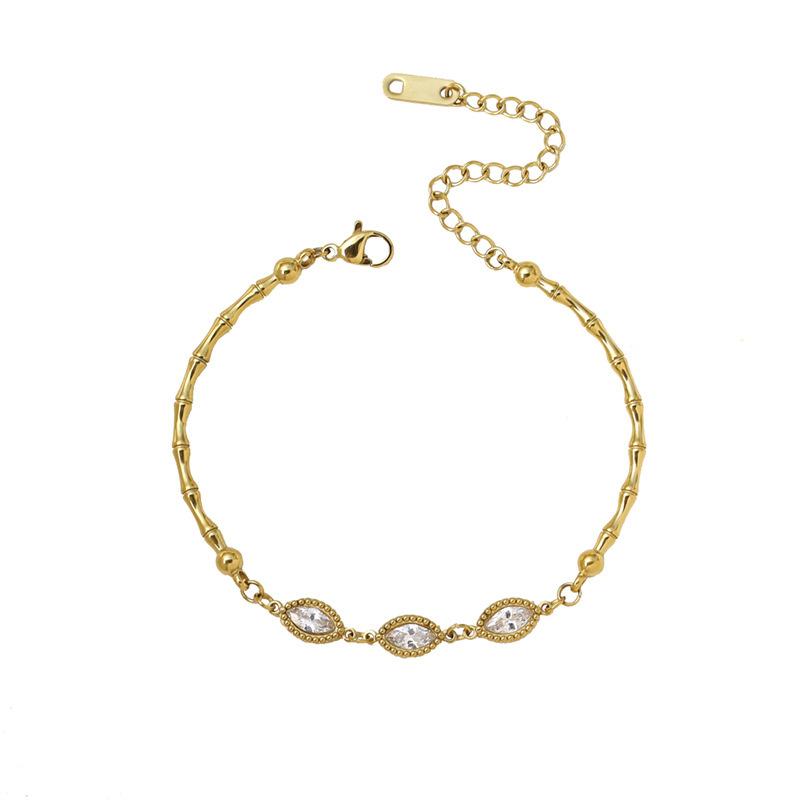 Beliebtes Edelstahl-Armband mit High-End-Gefühl, besetzt mit Diamant-Zirkonia im Rosenschliff, personalisierbarer vielseitiger Schmuck