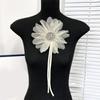 19cm Rhinestones 3D Flower Applique for Handmade Wedding Gown Sewing Flower for Dress Corsage Costume Sewing On Applique