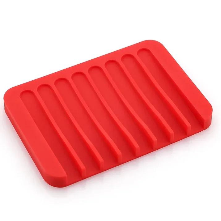 Colorful Silicone Soap Dish and Draining Organizer – No Installation Required, Perfect for Bathroom Accessories