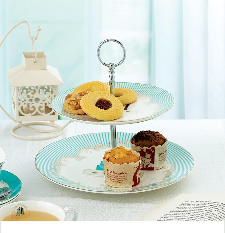 Creative European Bone China Tea Set: Cup, Saucer, Teapot, Dessert Plate, Double-Layer Fruit Bowl, Mix & Match