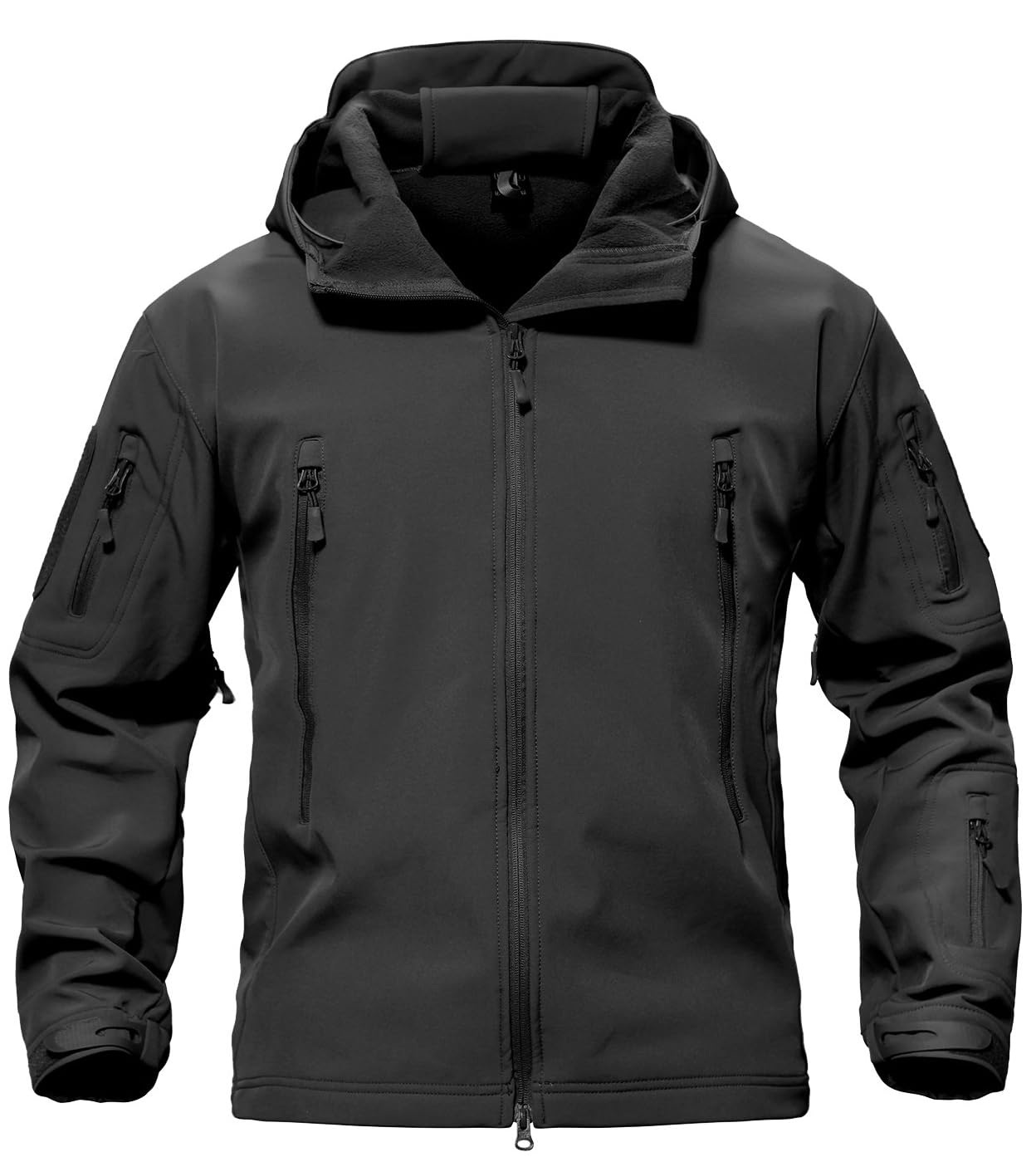 

TACVASEN Military Hooded Lightweight and Warm for Fall and Size XL Men s Jacket, Multi-functional Fleece-Lined, Winter, Black, чёрный