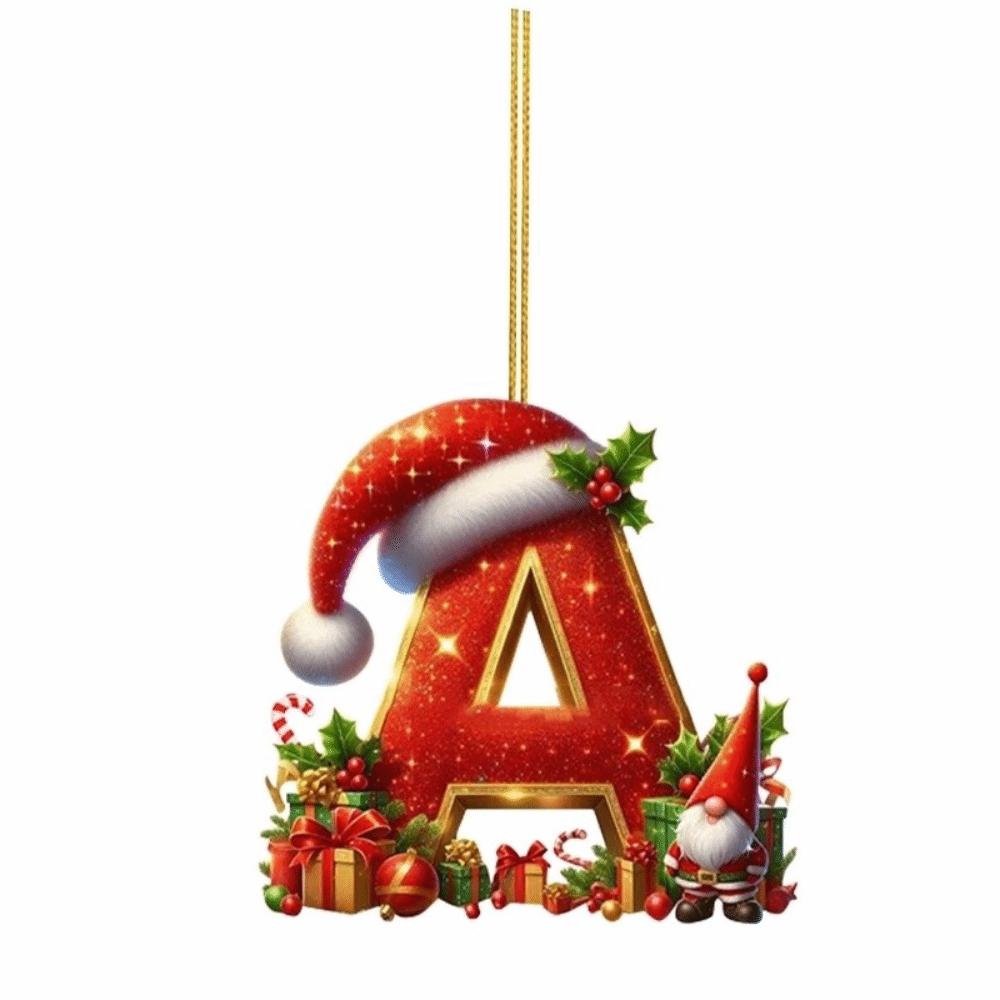New 26 Letter Christmas Decorations Personalized Design DIY Christmas Tree Hanging Pendant Acrylic Xmas Letter Decoration Gifts