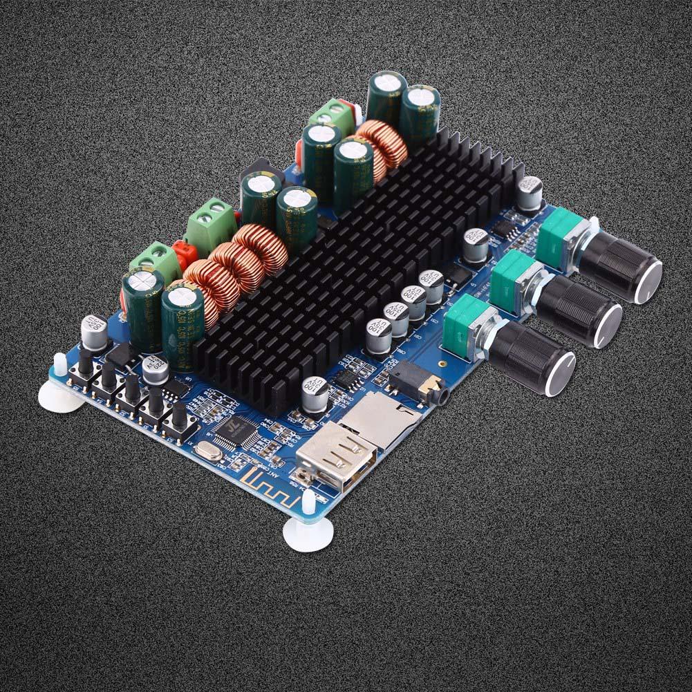 Digital 2.1 Channel Amplifier Board Bluetooth USB TF Input 50W+50W Stereo 100W Subwoofer Output