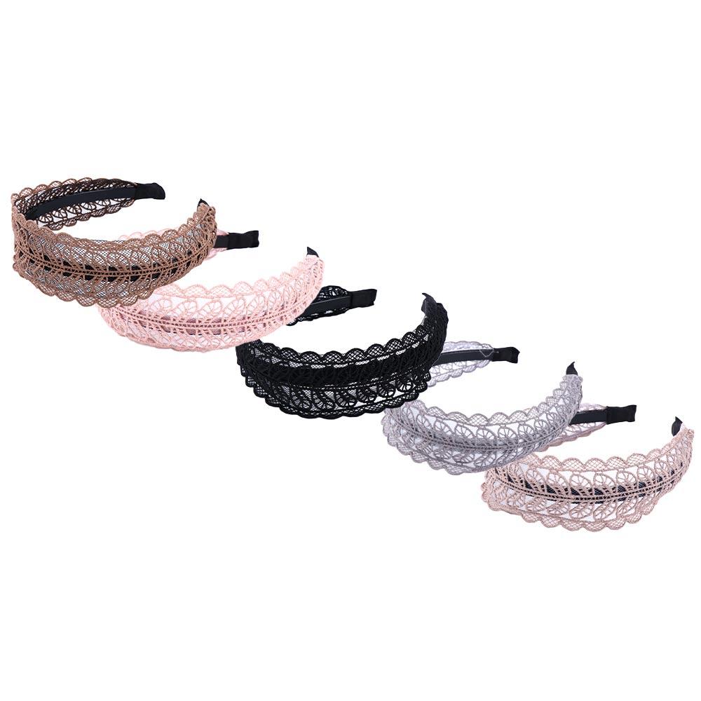 Temperament Women Hair Accessories Wide Side Hairband Lace  Leaves Headband Korean Style Hair Wear