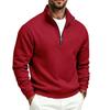 Men's Half-Zip Stand Collar Fleece Lined Sweatshirt.