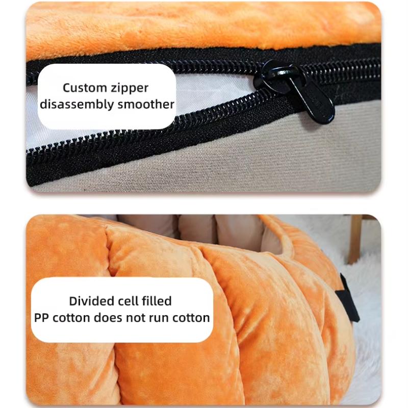 Special Halloween - Pat confortabil pentru animale de companie în formă de dovleac pentru pisici și câini, pat pentru animale de companie din burete gros