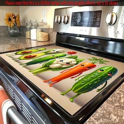 1Pcs Rubber Drying Mat With Vegetable Print For Coffee Shop Restaurant Kitchen Carpet Tableware Durable Diatom Mud Table Mat Pet Mat Coffeeware