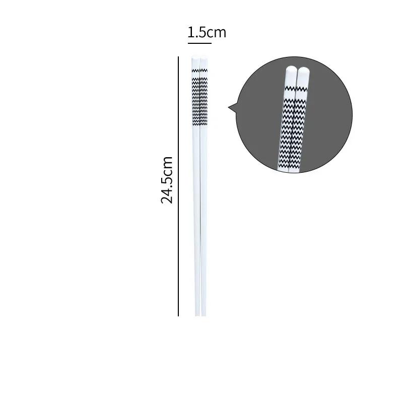 5pairs/set Ceramic Chopsticks High Temperature Resistance Bone Porcelain Sushi Household Chopsticks