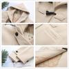 JINZUOMA Chesterfield Duffle Hooded Solid Popular for and Everyday and Beige Size Women's Coat, Jacket, Coat, Coat, Coat, Autumn/Winter, Fashionable,