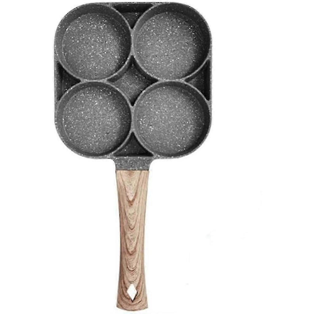 4 hole nonstick wooden handle omelette skillet omelette hash browns burger skillet