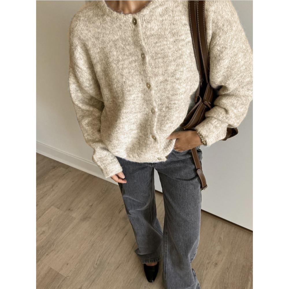 Spring Autumn Soft Knitted Cardigan Women's Retro Fashion Versatile Comfortable Casual Thin Loose Sweater