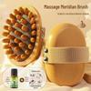 Sandalwood Air-Cushion Meridian Massage Brush for Abdominal and Liver Stimulation