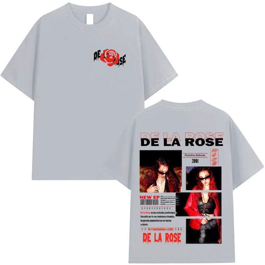 De La Rose Album Trendy Double Sided Print Tshirt Mens High Quality Oversized Tee Shirt Harajuku Casual Cozy T Shirt Streetwear