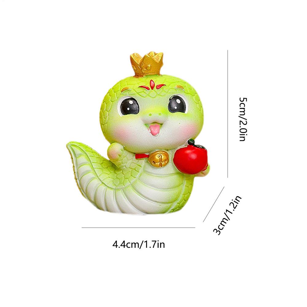 Chinese New Year 2025 Snake Figurine Cute Chinese Snake Decor Chinese Snake Statue Decorative Figurines Green Animal Statue for