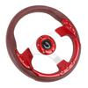 13in Universal Racing Steering Wheel Shockproof PU Leather Sport Style Steering Wheel for Vehicle with 6 Hole Hub