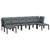 VidaXL Salon de Jardin 7 pcs, Ensemble de Meubles de Terrasse, Mobilier d'Extérieur, Chaise de Patio, Moderne, Noir et Gris 3187764