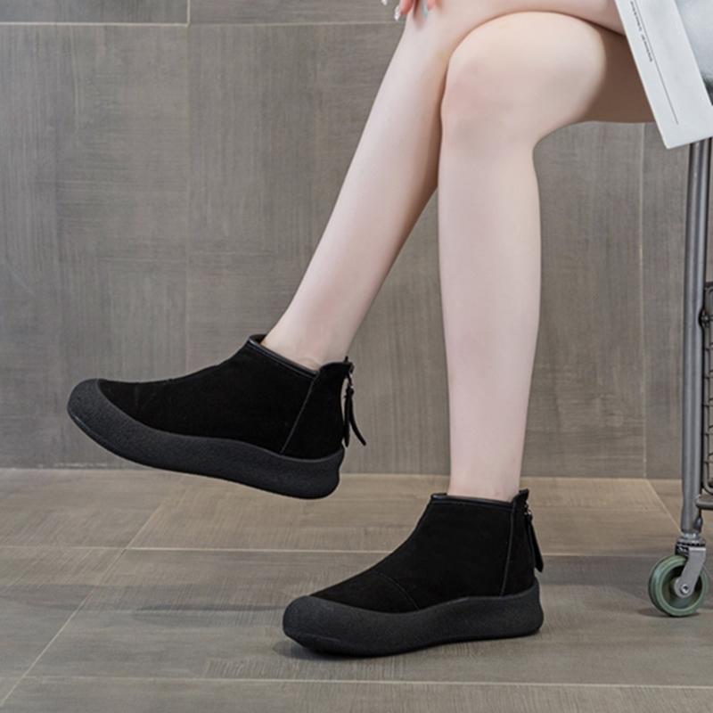 AIYUQI Snow Boots Women Large Size 2025 Winter Genuine Leather Women Short Shoes Thickened Warm Winter Boots Women