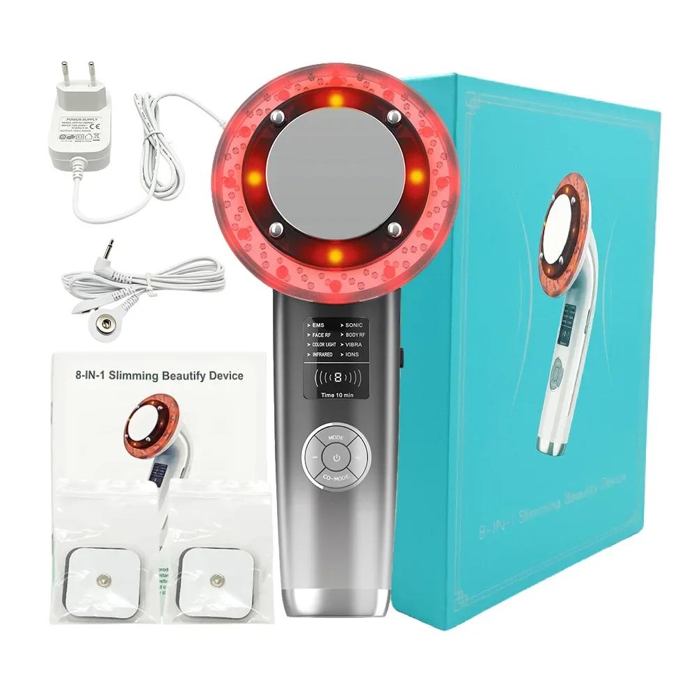 8 IN 1 Ultrasound Cavitation Machine Body Slimming Vibrating Massager Anti-Cellulite Fat Burner Facial RF Infrared EMS LED Light