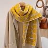 Wind retro leopard print imitation cashmere scarf women's autumn and winter new Spice Girl shawl thickened warm scarf