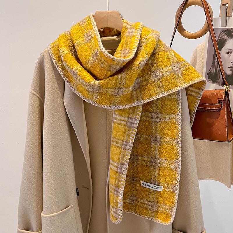 Wind retro leopard print imitation cashmere scarf women's autumn and winter new Spice Girl shawl thickened warm scarf