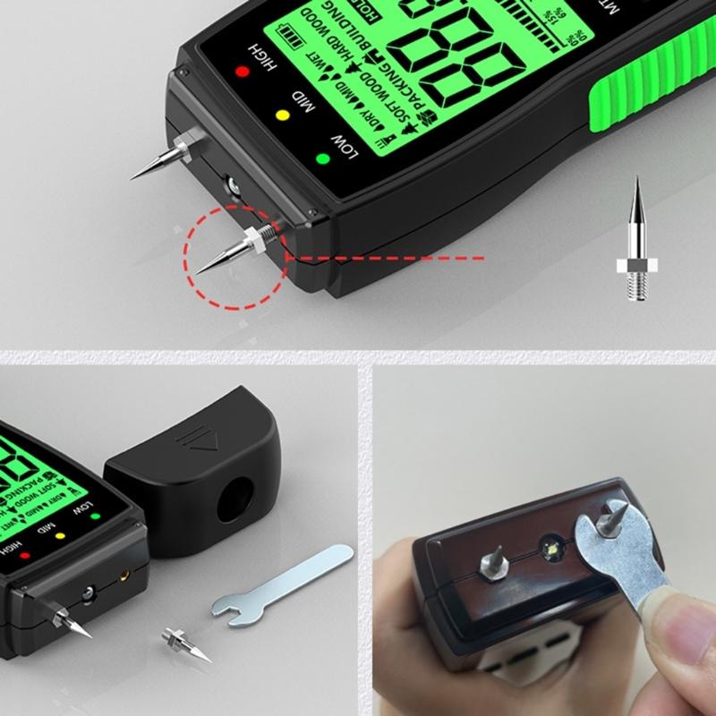 Digital Wood Moisture Meter Humidity Tester Analyzers Measurement Tool For Testing Timber Paperboards Accurate Readings