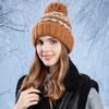Winter Coldproof Warm Knitted Hat Ear Protection Hat Women's Fur Ball Wool Hat