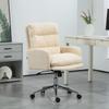 Office Chair, Upholstered Desk Chair, Tilt Function, Swivel, Rollable, Cream White