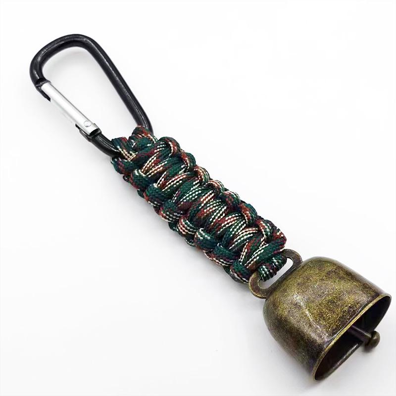 Outdoor Camping Warning Bell with Paracord Keychain Lanyard