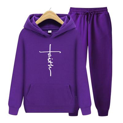 Set Felpa con Cappuccio a Maniche Lunghe da Donna Set 2 Pezzi Felpe+Pantaloni Set Felpa con Cappuccio Felpa Sportiva Joggers Tuta