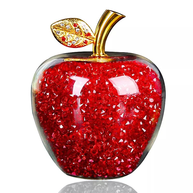 Apple Statue Glitter Glass Crystal Home Decor Christmas Eve Ornaments Gift Christmas Eve Ornaments Home Desktop Decoration 2025