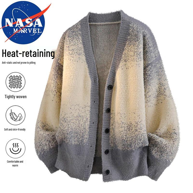 

NASA MARVEL Men s Colorblock V-Neck Cardigan Sweater 2XL