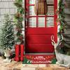 VIKAMA Christmas Happy Front Door Floor Mat Welcome Pad Indoor and Outdoor Anti-Slip Carpet Holiday Home Decoration