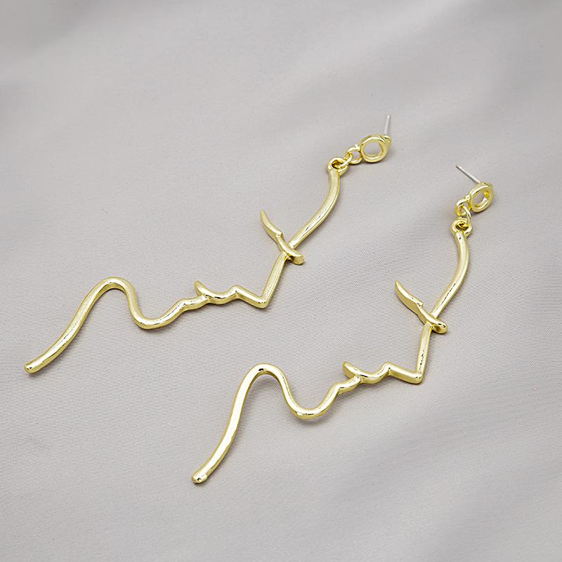 Individual Cold Wind Abstract Face Line Earrings, Light Luxury And Exquisite Design