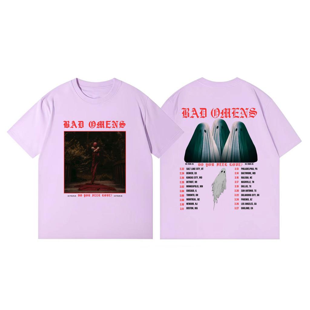 Bad Omens Do You Feel Love Tour 2026 Grafiska T-shirts Gotisk Vintage Kortärmad T-shirt Herr Dam Mode Casual Lös T-shirt