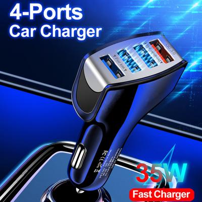 Original 4 Port USB Auto Ladegerät Adapter Qc 3,0 Schnell Ladung Für Ipad Iphone 12 13 Pro Max 11 8 plus Xs Handy Zubehör
