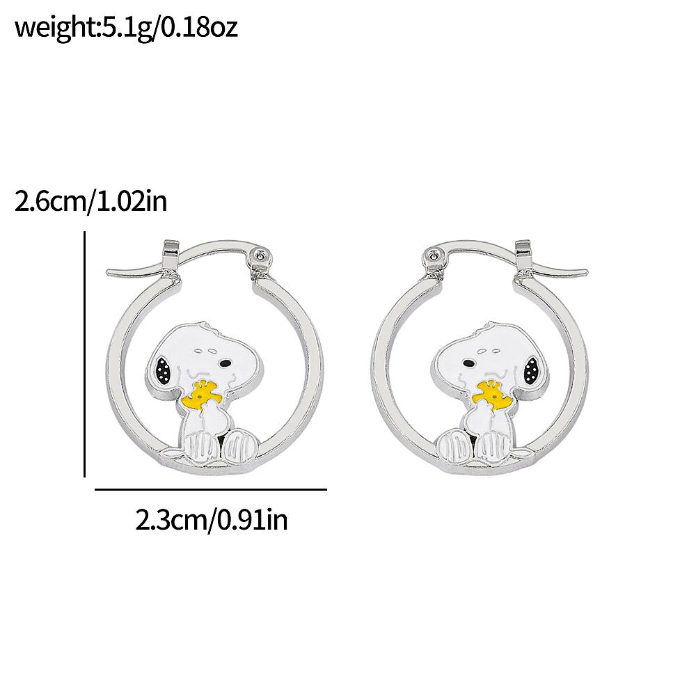 Cute Cartoon Snoopy Hollowed out Earrings, Ear Studs, Niche and Versatile Casual Earrings, Accessories