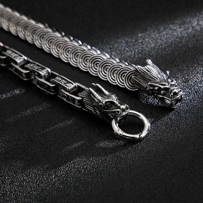 Men's Retro Titanium Steel Dragon Bracelet - European & American Fashion